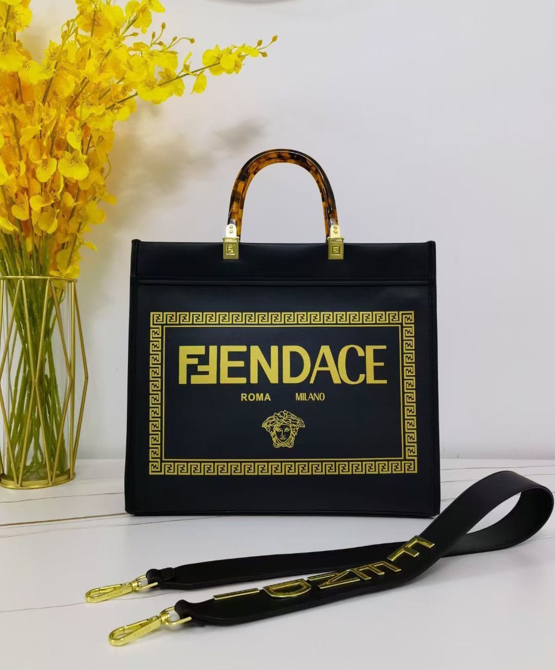 FENDI FENDACE SUNSHINE TOTE BAGS - LABLEWHORE.COM