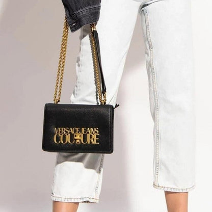 Versace Jeans Couture Saffiano Lock Crossbody Bag With OG Gift Box & Dust Bag - LABLEWHORE.COM