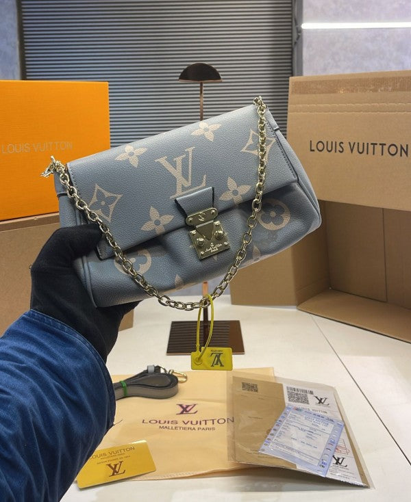 LV M45859 Shoulder Bag With OG Double Box & Dust Bag Blue Grey - LABLEWHORE.COM