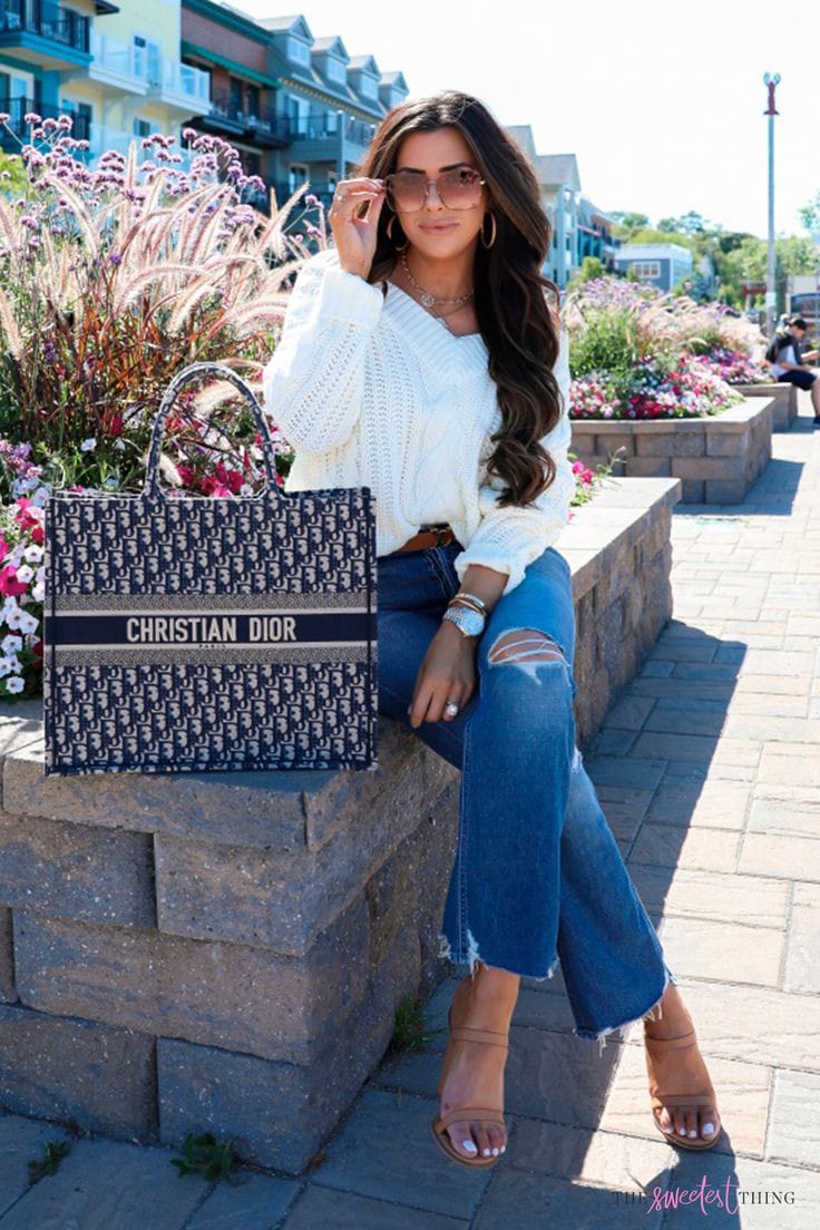 Navy Blue Dior Book Tote Oblique Embroidery With OG Box & Dust Bag & Scarf - LABLEWHORE.COM