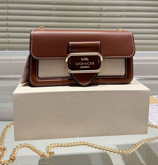 COACH MORGAN SIGNATURE COLOR BLOCK CHAIN CROSSBODY SLING - LABLEWHORE.COM