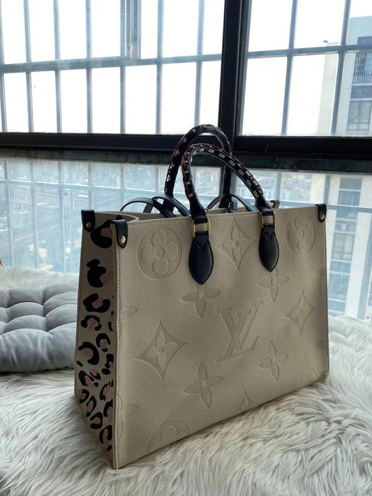 LOUIS VUITTON ON THE GO LEOPARD EDITION TOTE BAG - LABLEWHORE.COM