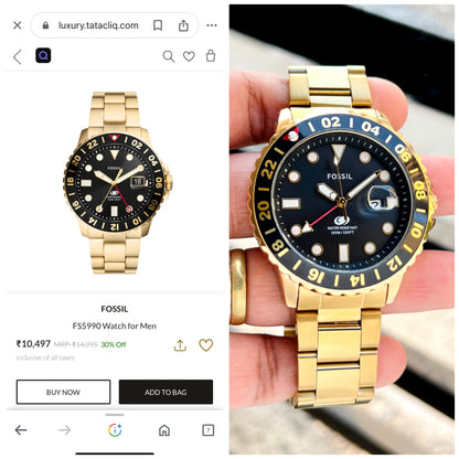 Fossil GMT Gold Series