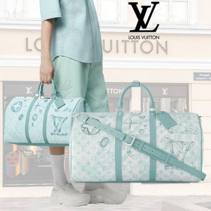 Louis Vuitton Bandoulire Premium Monogram Unisex Duffle Bag With Dust Bag