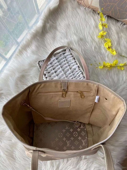 Louis Vuitton Neverfull Tote Bag Premium Quality With Extra Pouch & Dust Bag - OMBRE