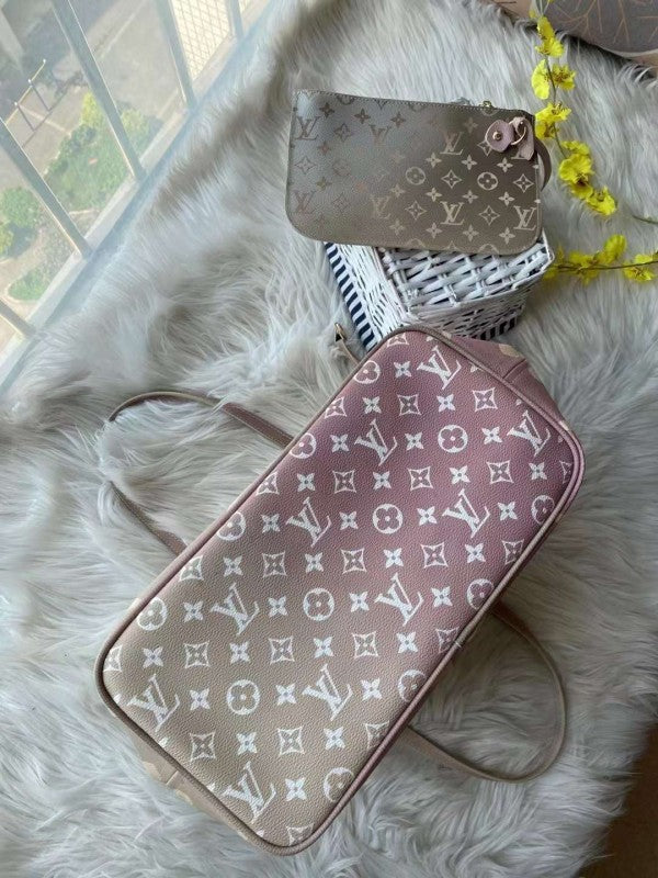 Louis Vuitton Neverfull Tote Bag Premium Quality With Extra Pouch & Dust Bag - OMBRE