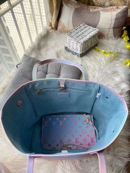 Louis Vuitton Neverfull Tote Bag Premium Quality With Extra Pouch & Dust Bag - OMBRE