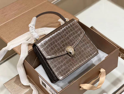 BVLGARI SERPENTI CROCO TOP HANDLE BAGS