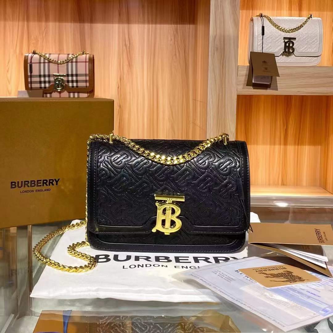 Burberry TB Monogram Quilted Shoulder Bag