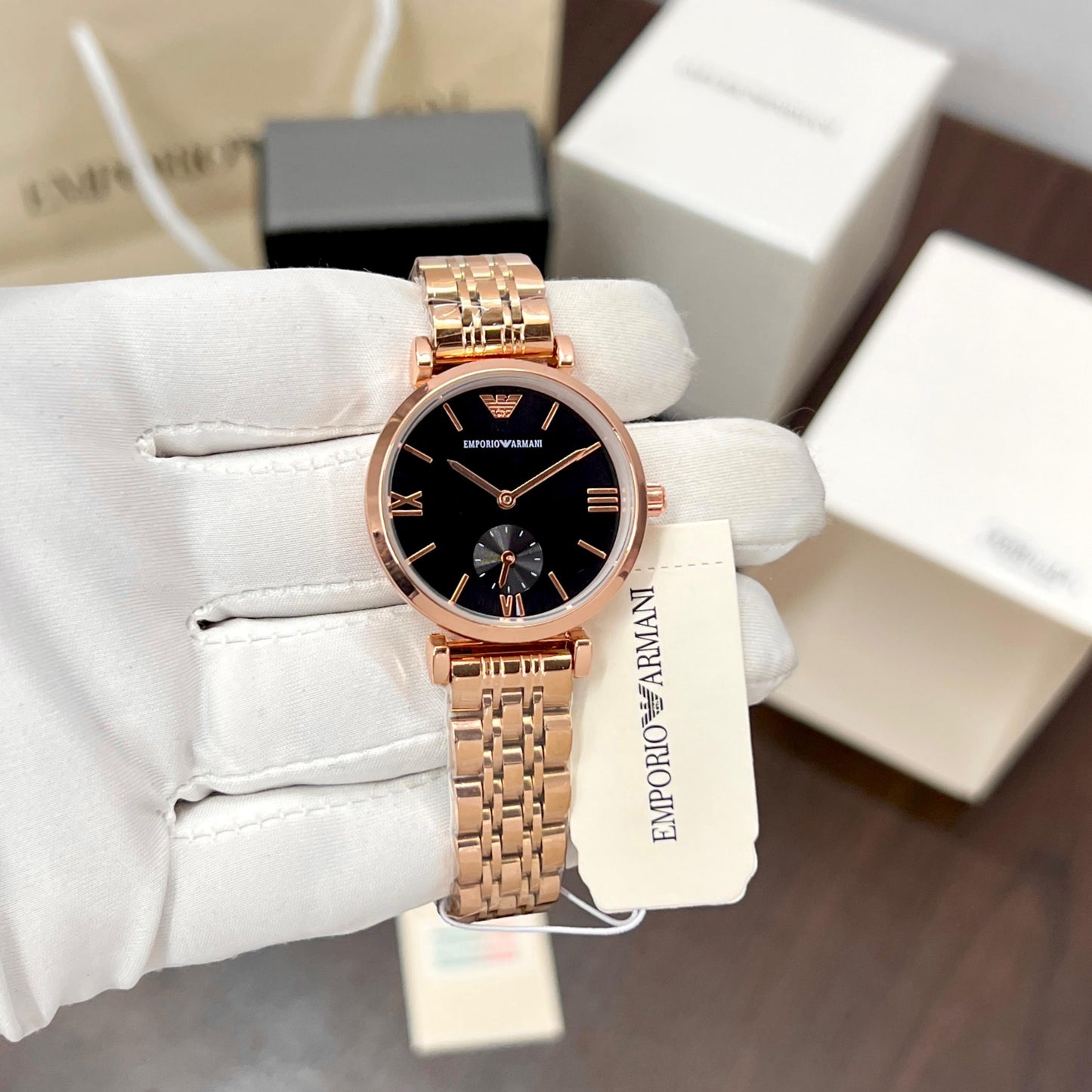 Emporio Armani Women's Rose Gold With working Chronograph