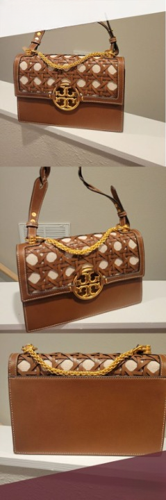 TORY BURCH MILLER WEAVE BASKET SHOULDER BAG