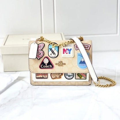 Coach Klare Crossbody In Signature With Ski Patches Premium Quality Bag