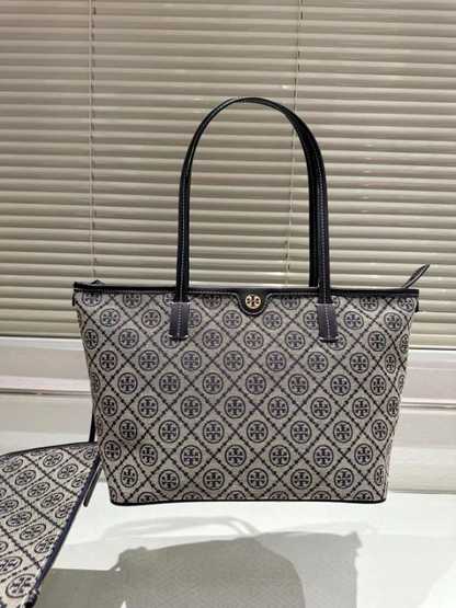 Tory Burch Monogram Tote With OG Box & Dust Bag & Extra Pouch