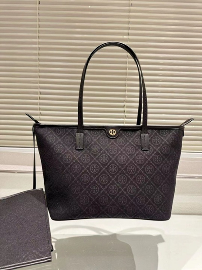 Tory Burch Monogram Tote With OG Box & Dust Bag & Extra Pouch