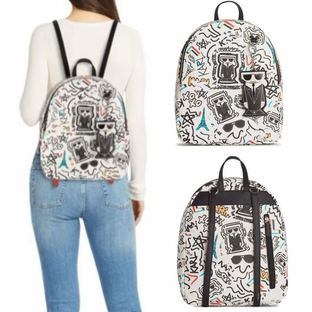 KARL PRINTED TASSLE BACKPACK