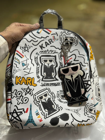 KARL PRINTED TASSLE BACKPACK