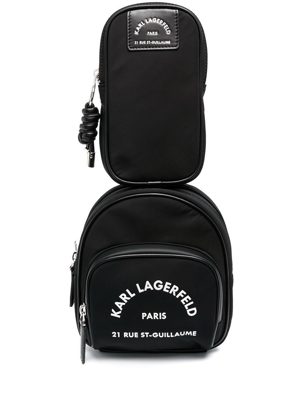 KARL LAGERFELD CHEST CROSSBODY BAG WITH DETACHABLE MOBILE POUCH