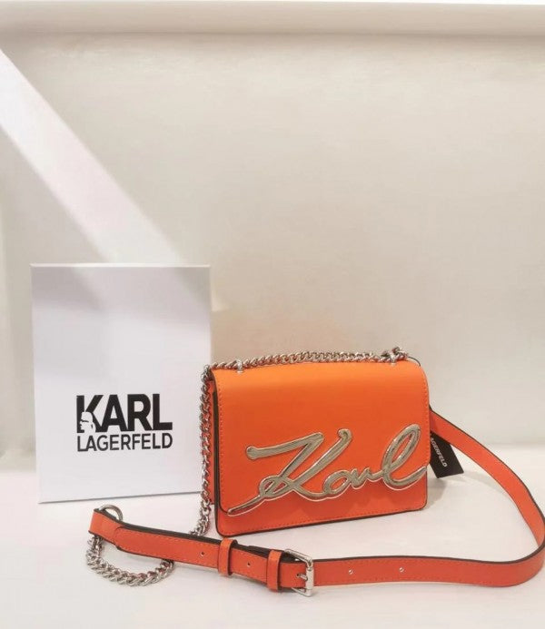 KARL LAGER FELD Signature Cross Body Shoulder Bag With OG Box & Dust Bag