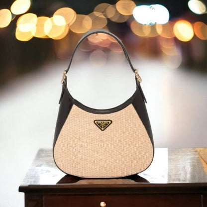 Prada Jute Shoulder Bag With OG Box & Dust Bag
