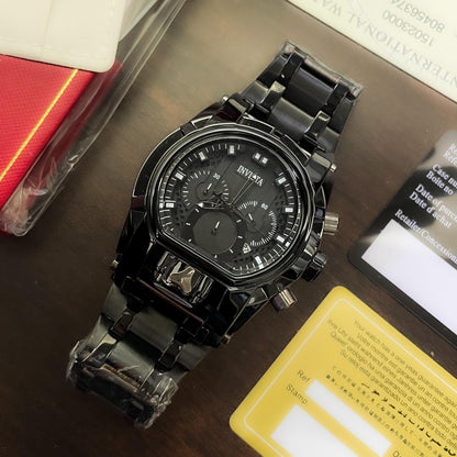 Invicta chronograph watch boasts a masculine 52 mm