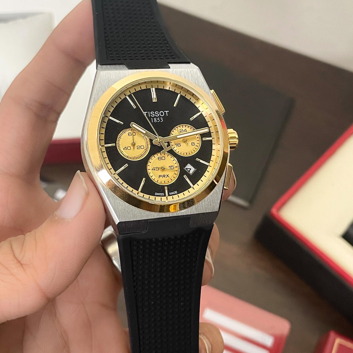 Tissot PRX Chronograph Gold & Black