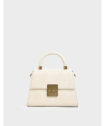 CHARLES CROCO LOOKS STRUCTURED TOP HANDLE BAG