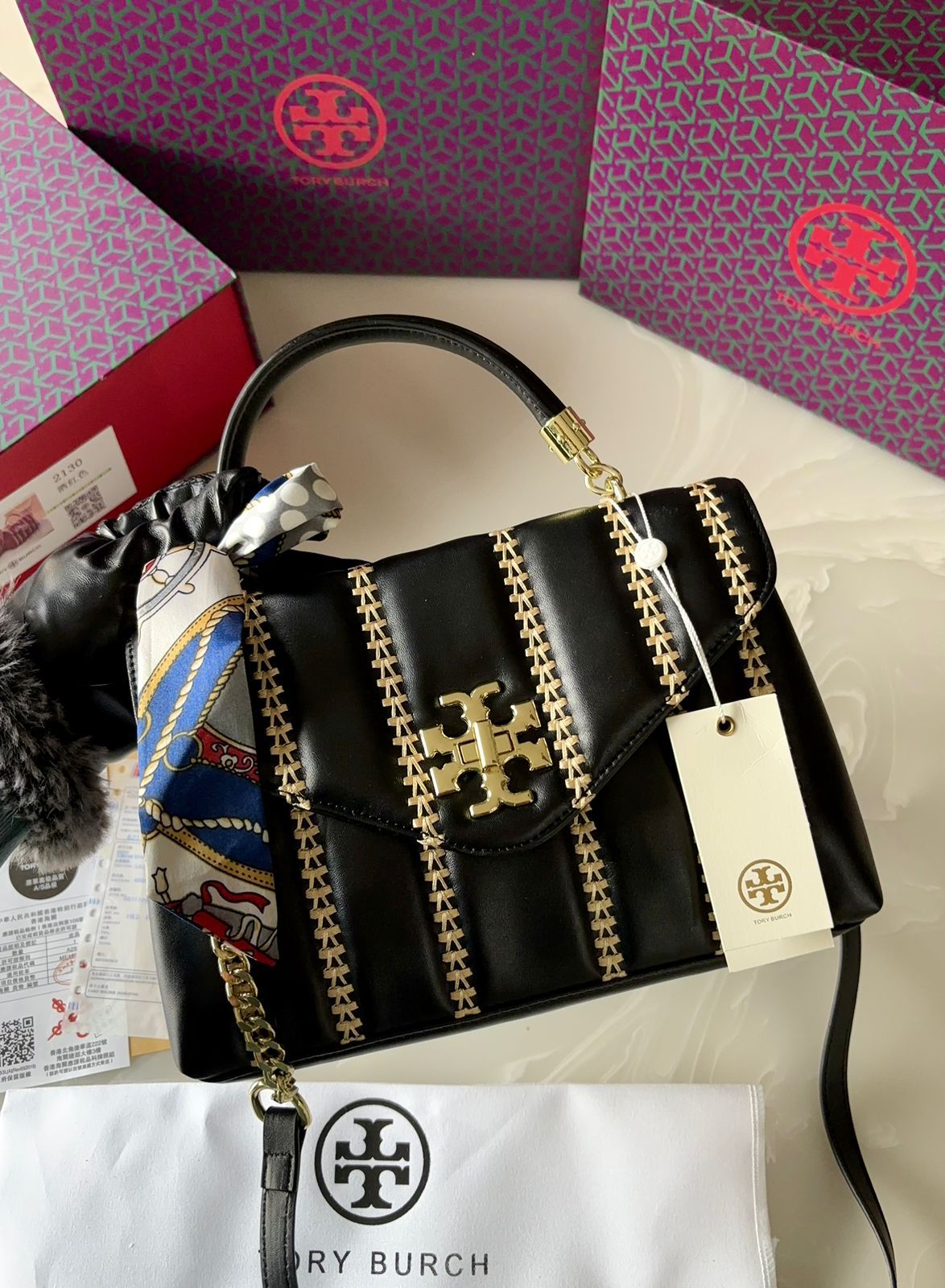 TORY BURCH KIRA STICHED PINTEX BAG