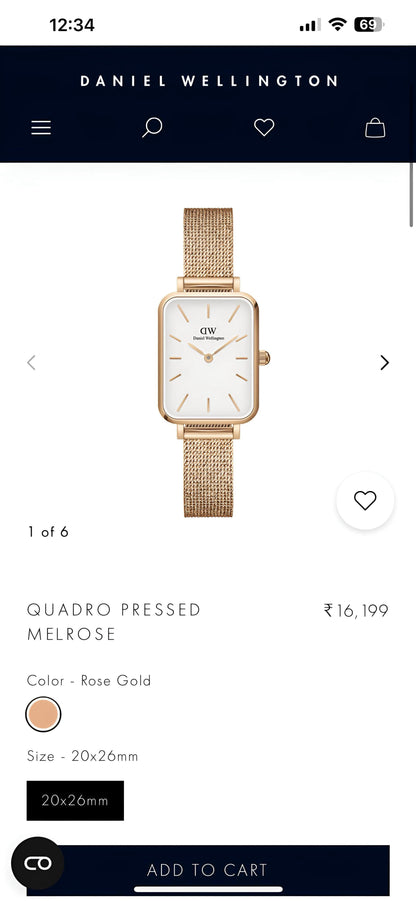 Daniel Wellington Premium Women's Japanese Technology Quadro Collection