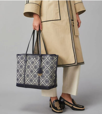 TORY BURCH PERRY JACQUARD T MONOGRAM TOTE BAGS