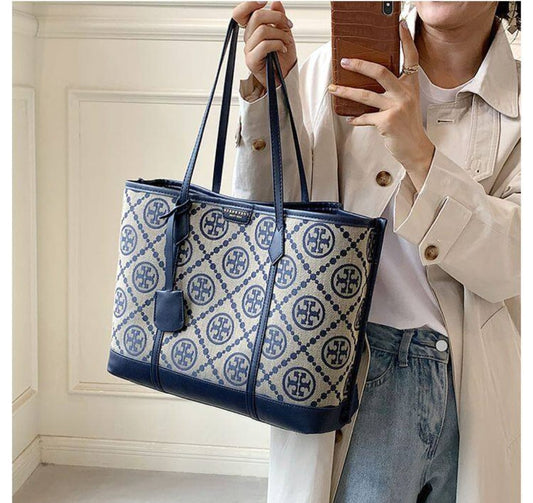 TORY BURCH PERRY JACQUARD T MONOGRAM TOTE BAGS