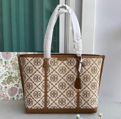 TORY BURCH PERRY JACQUARD T MONOGRAM TOTE BAGS