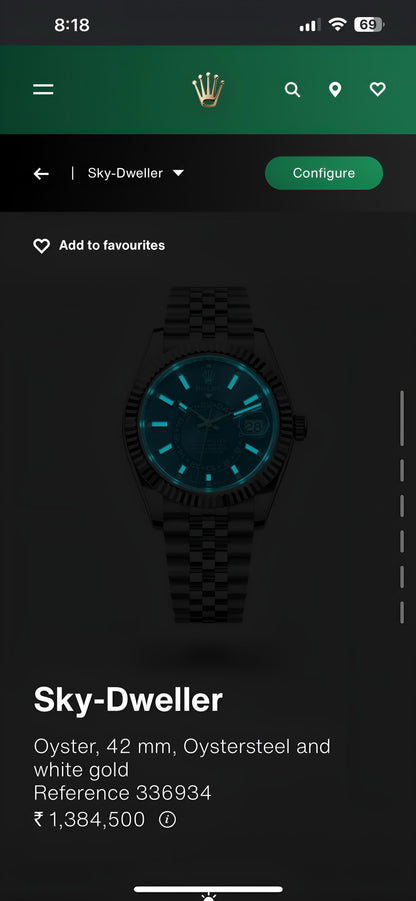 Rolex Sky-Dweller Tiffany Colour Watch