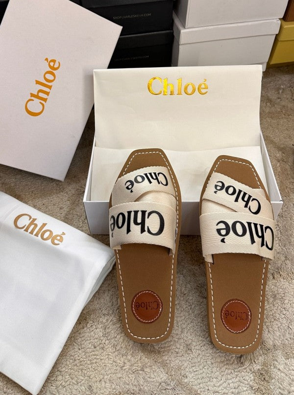 Chloe Woody Flats Slide