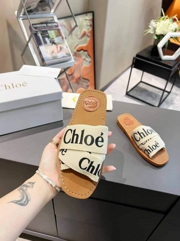 Chloe Woody Flats Slide