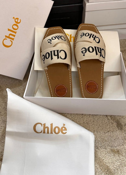 Chloe Woody Flats Slide