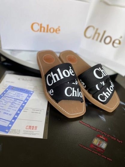 Chloe Woody Flats Slide