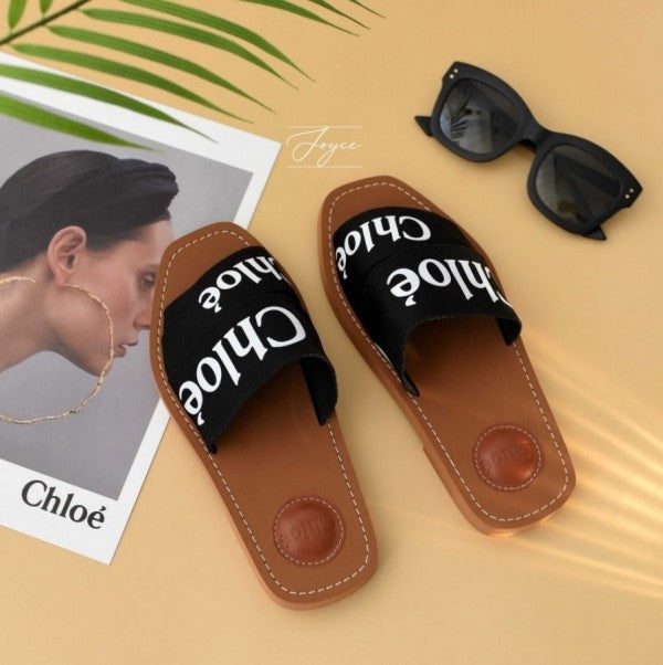 Chloe Woody Flats Slide