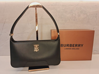 Burberry TB Logo Buckle Leather Shoulder Bag