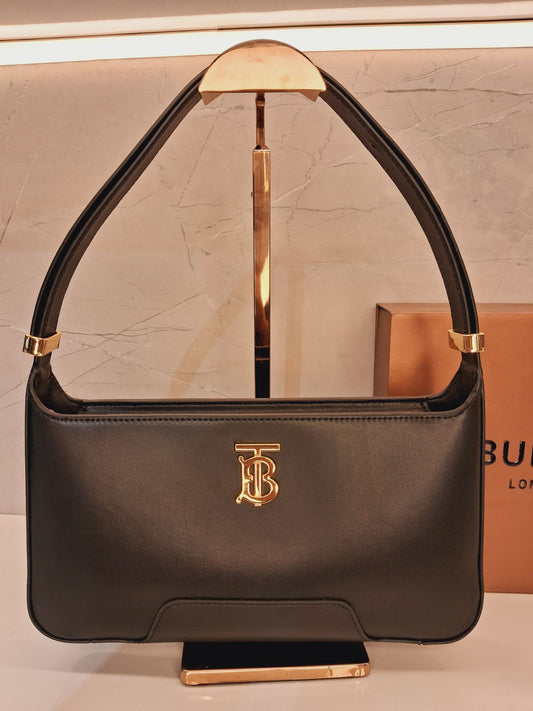 Burberry TB Logo Buckle Leather Shoulder Bag