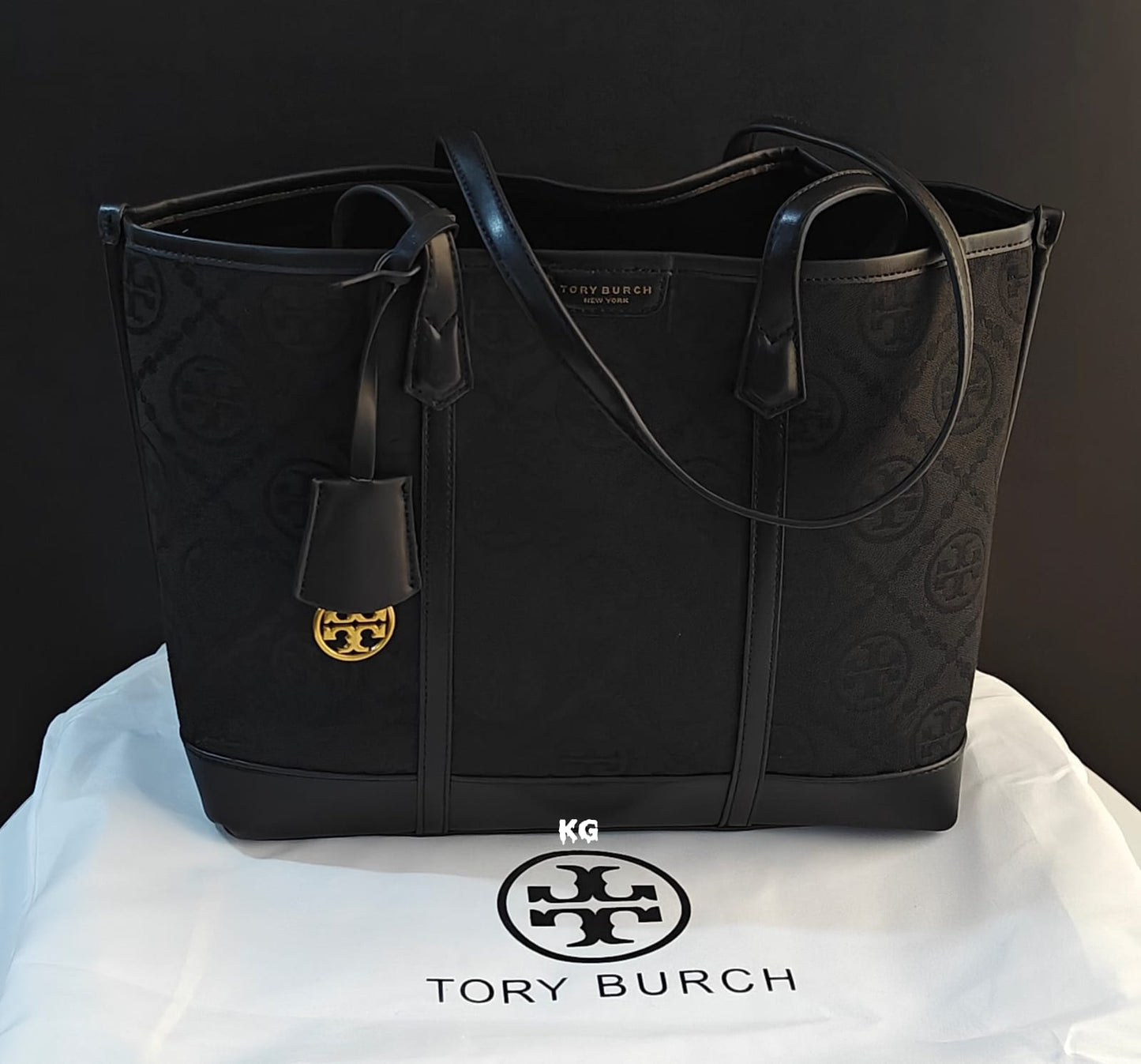 TORY BURCH PERRY JACQUARD T MONOGRAM TOTE BAG