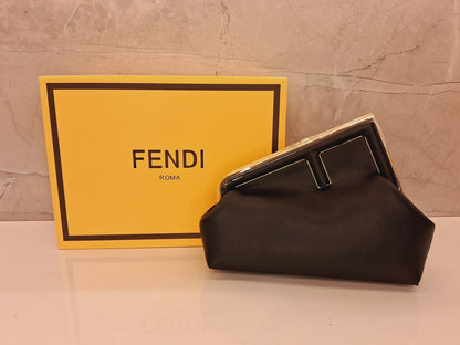 Fendi Women's Black Logo Detailed Small Clutch Bag