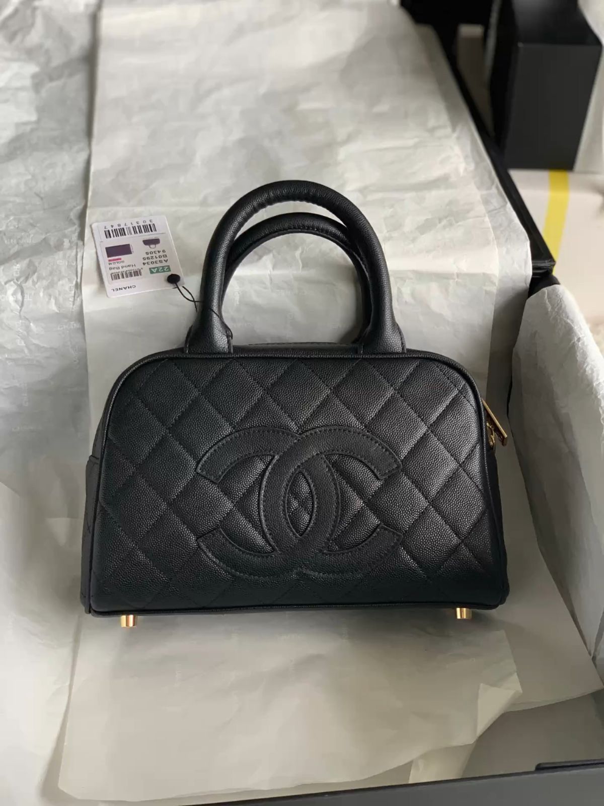 Chanel Vintage Grained Bowling Bag