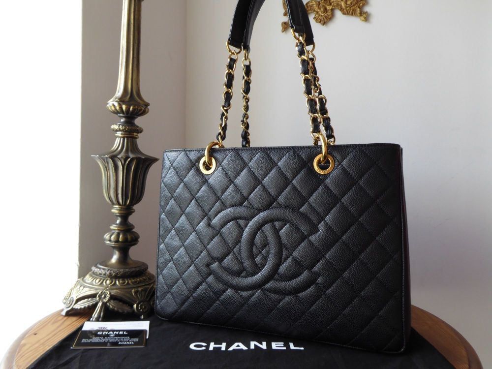 Chanel Classic Gst Caviar Grained Leather Tote Bag