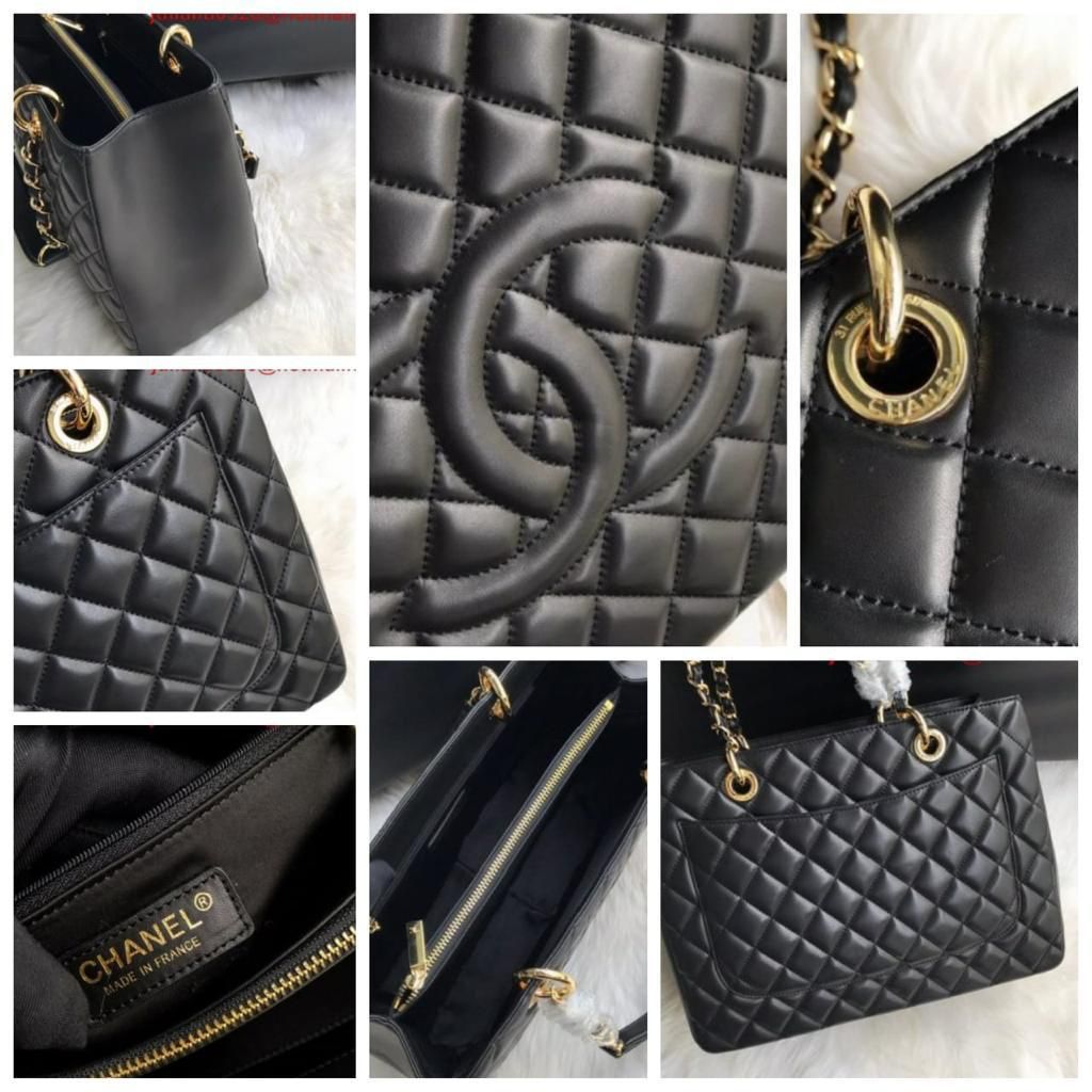 Chanel Classic Gst Caviar Grained Leather Tote Bag