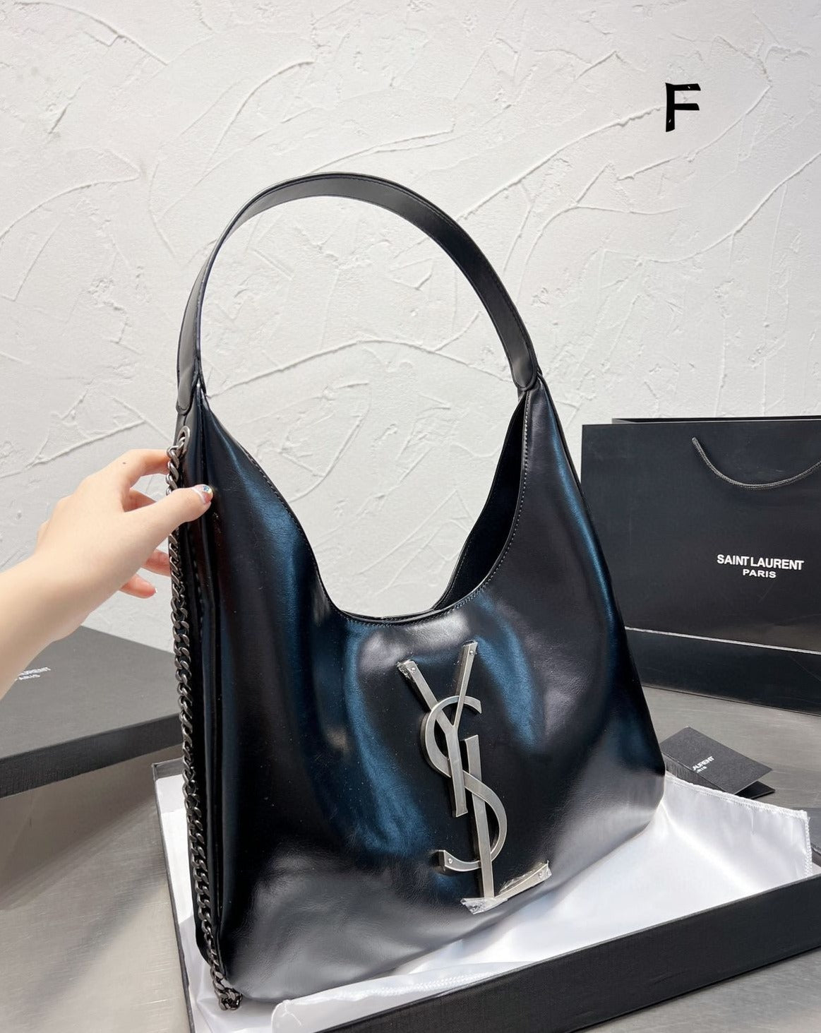 Ysl Big Logo Shopper Tote Bag