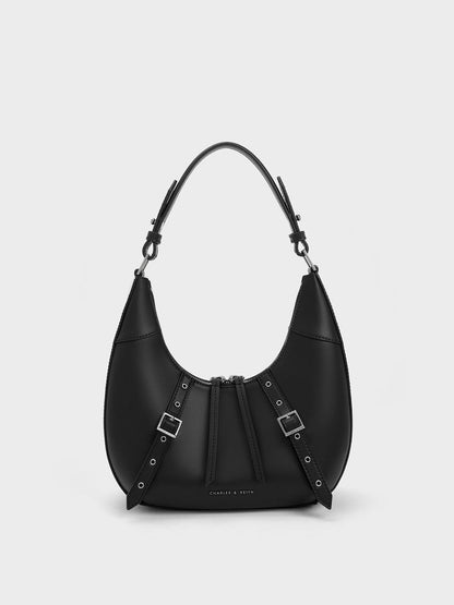 Charles & Keith Grommet Crescent Hobo Bag