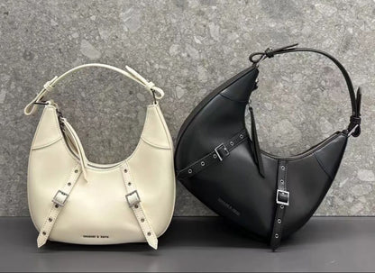 Charles & Keith Grommet Crescent Hobo Bag