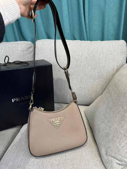 Prada Hobo Side Bag With Broad Prada Strap