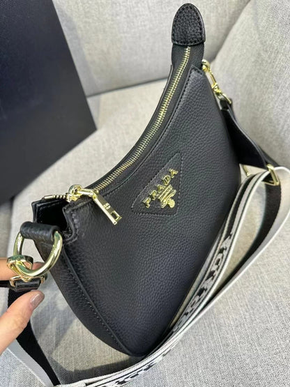 Prada Hobo Side Bag With Broad Prada Strap