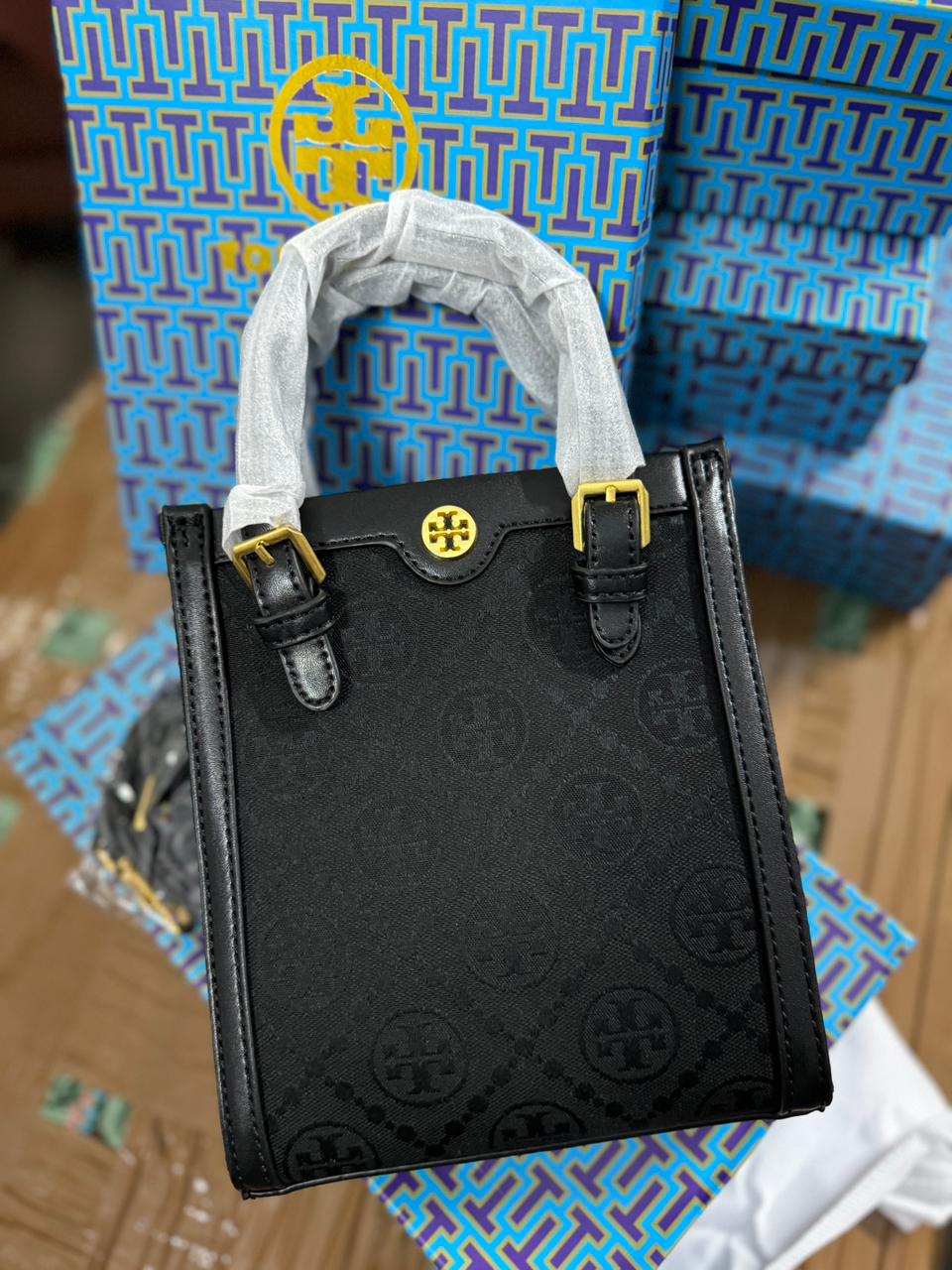 TORY BURCH T MONOGRAM SMALL SIZE CROSSBODY TOTE STYLE BAG